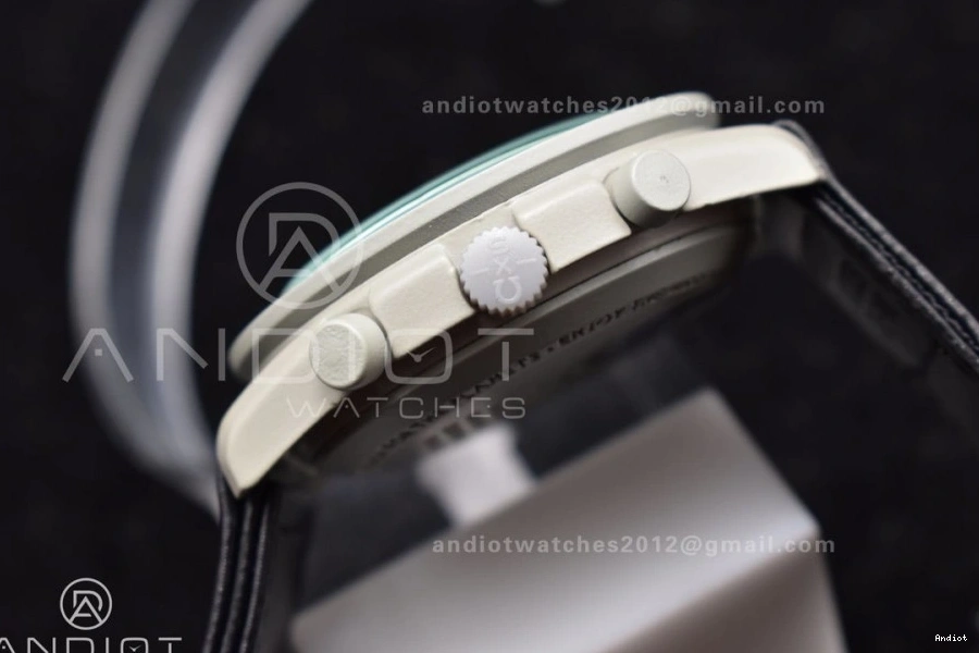 on Swatch Moon Strap Nylon Bioceramic to Mission The Quartz Omega x Moonwatch 1223